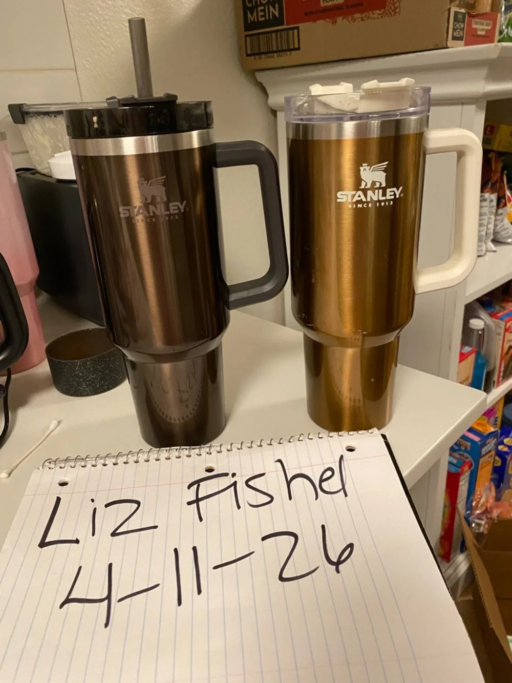 Stanley HTF LIMITED EDITON STORM GLASS & GOLDEN GLASS Travel Mugs with Handles - Picture 1 of 5
